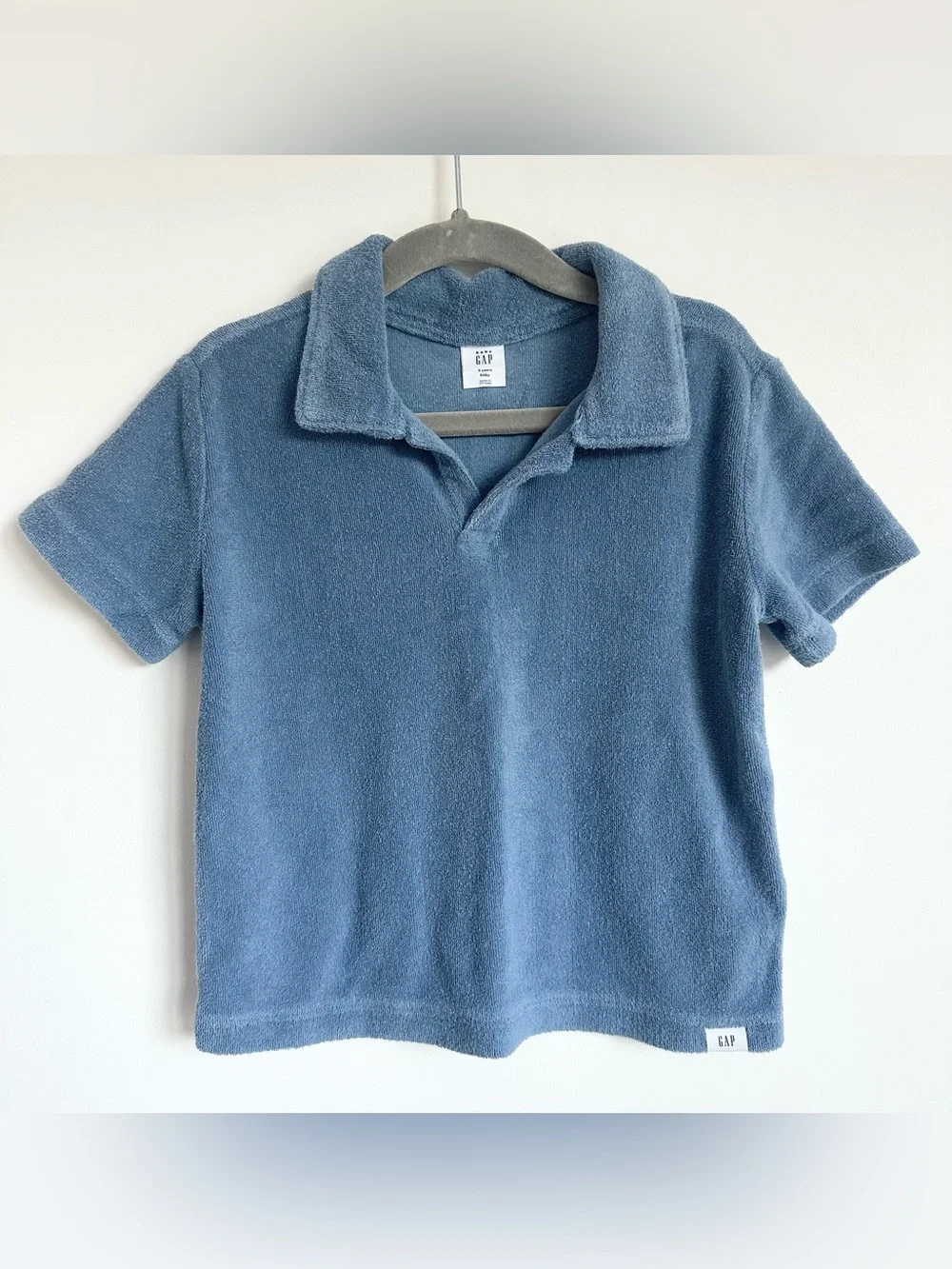 GAP Kids Dusty Blue Terry Polo Size 3